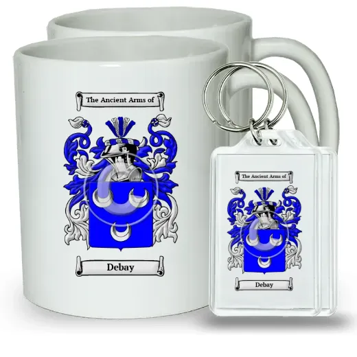 Debay Pair of Coffee Mugs and Pair of Keychains