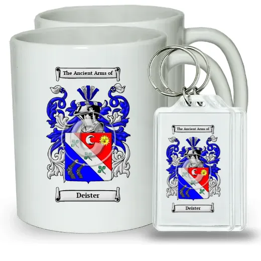 Deister Pair of Coffee Mugs and Pair of Keychains