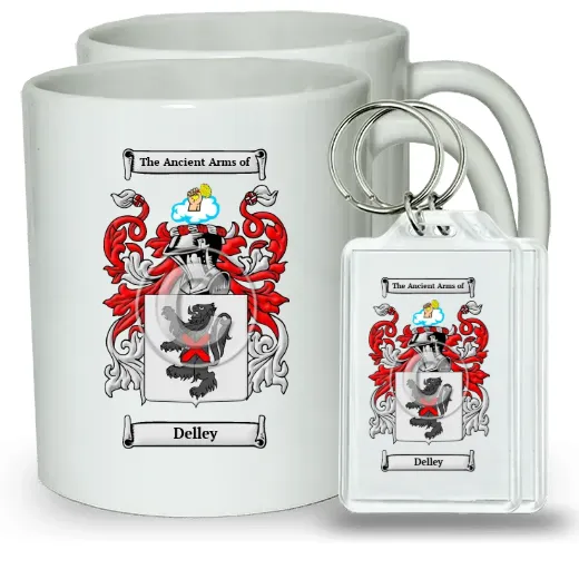 Delley Pair of Coffee Mugs and Pair of Keychains