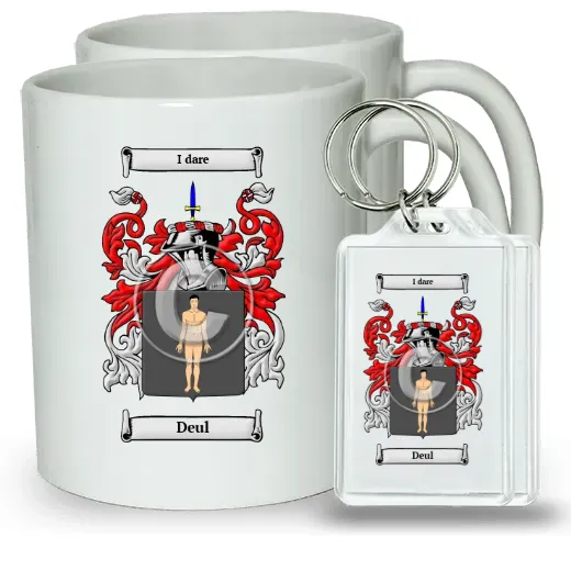 Deul Pair of Coffee Mugs and Pair of Keychains