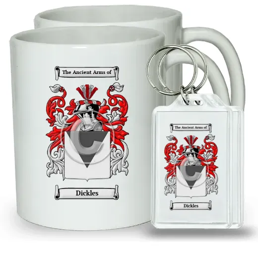 Dickles Pair of Coffee Mugs and Pair of Keychains