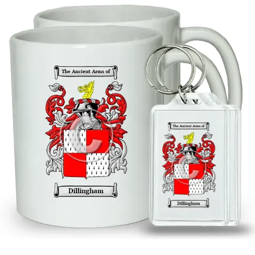Dillingham Pair of Coffee Mugs and Pair of Keychains
