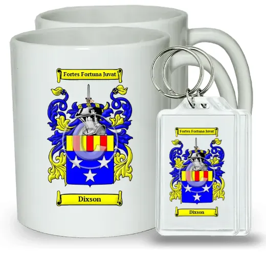 Dixson Pair of Coffee Mugs and Pair of Keychains