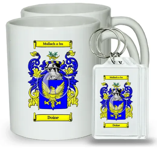 Doine Pair of Coffee Mugs and Pair of Keychains
