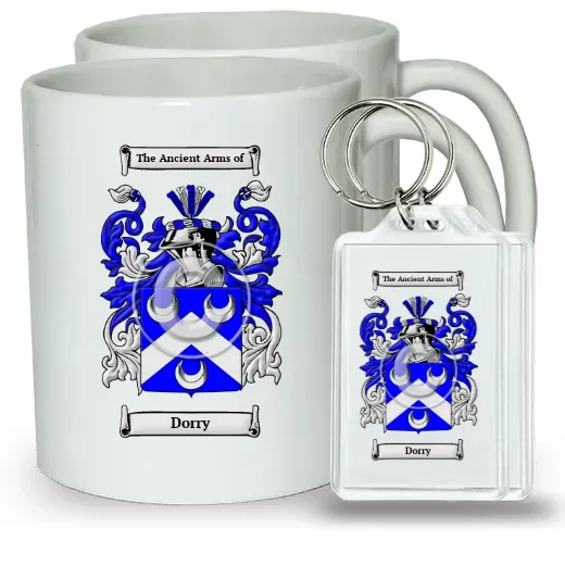 Dorry Pair of Coffee Mugs and Pair of Keychains