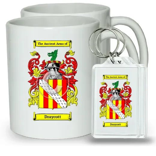 Draycott Pair of Coffee Mugs and Pair of Keychains