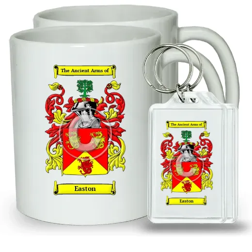 Easton Pair of Coffee Mugs and Pair of Keychains