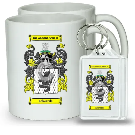 Edwards Pair of Coffee Mugs and Pair of Keychains