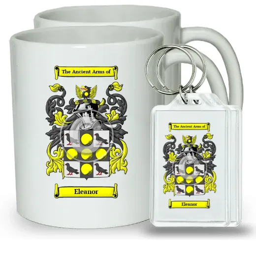 Eleanor Pair of Coffee Mugs and Pair of Keychains