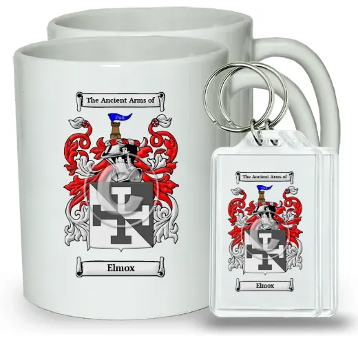 Elmox Pair of Coffee Mugs and Pair of Keychains