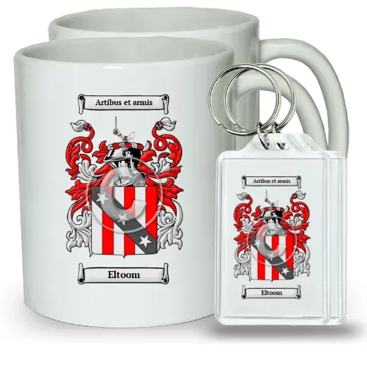 Eltoom Pair of Coffee Mugs and Pair of Keychains
