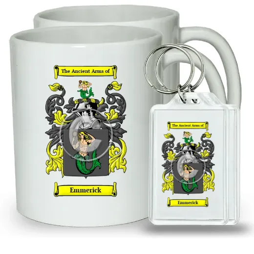 Emmerick Pair of Coffee Mugs and Pair of Keychains