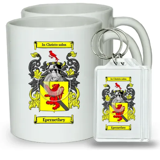 Epernethey Pair of Coffee Mugs and Pair of Keychains