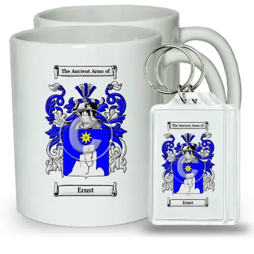 Ernst Pair of Coffee Mugs and Pair of Keychains