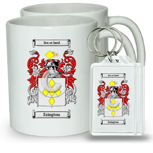 Esington Pair of Coffee Mugs and Pair of Keychains