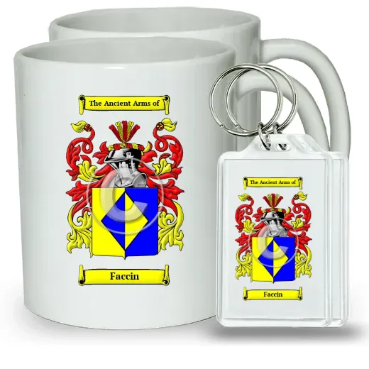 Faccin Pair of Coffee Mugs and Pair of Keychains