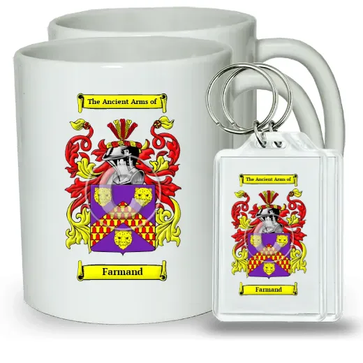 Farmand Pair of Coffee Mugs and Pair of Keychains