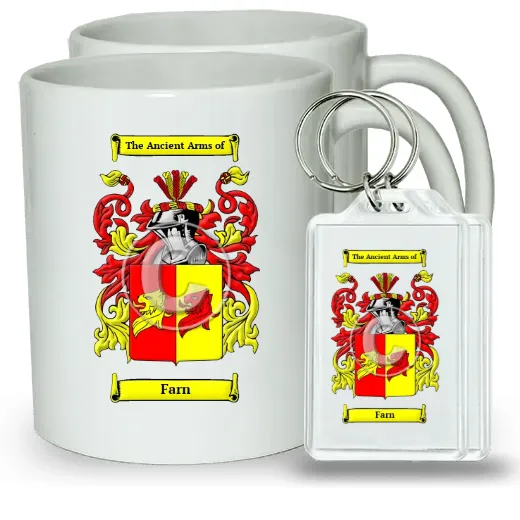Farn Pair of Coffee Mugs and Pair of Keychains