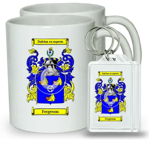 Fergeson Pair of Coffee Mugs and Pair of Keychains