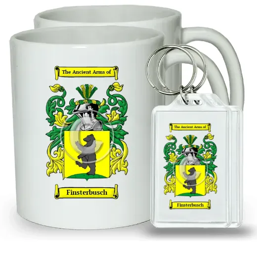 Finsterbusch Pair of Coffee Mugs and Pair of Keychains