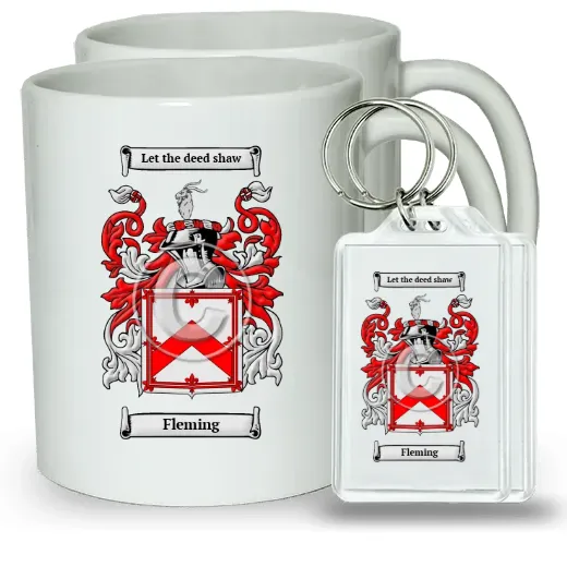 Fleming Pair of Coffee Mugs and Pair of Keychains