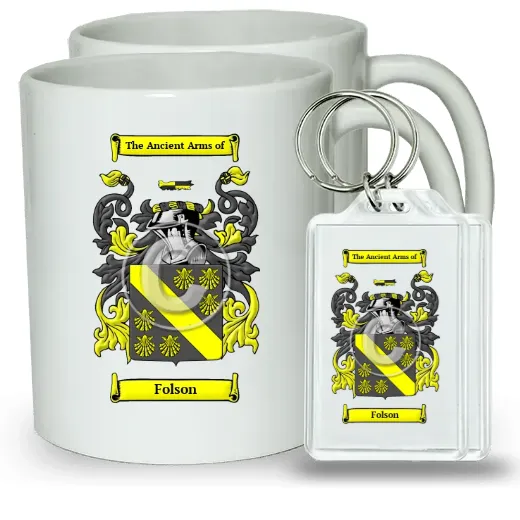 Folson Pair of Coffee Mugs and Pair of Keychains