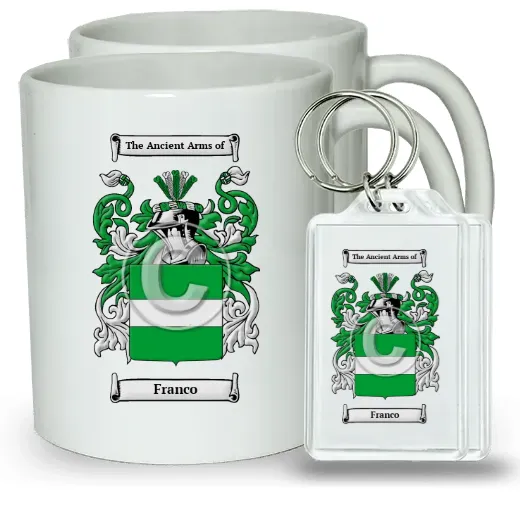 Franco Pair of Coffee Mugs and Pair of Keychains
