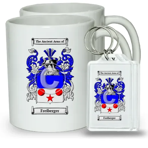 Freiberger Pair of Coffee Mugs and Pair of Keychains
