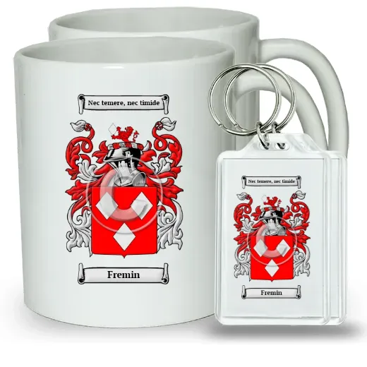 Fremin Pair of Coffee Mugs and Pair of Keychains