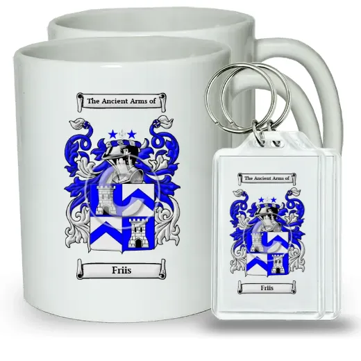 Friis Pair of Coffee Mugs and Pair of Keychains
