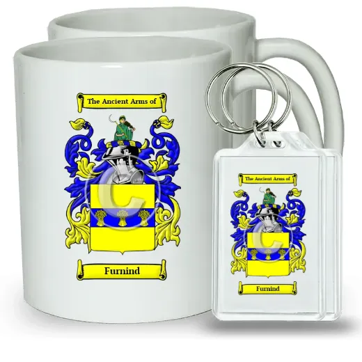 Furnind Pair of Coffee Mugs and Pair of Keychains
