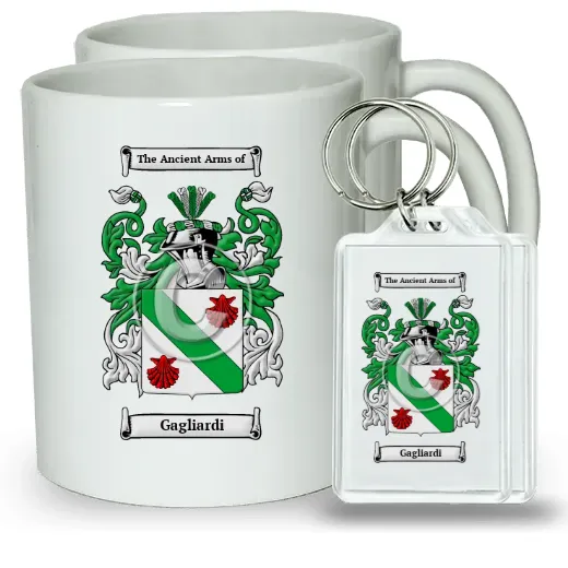 Gagliardi Pair of Coffee Mugs and Pair of Keychains