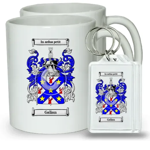 Galian Pair of Coffee Mugs and Pair of Keychains