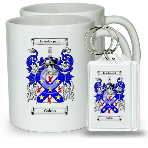 Galom Pair of Coffee Mugs and Pair of Keychains