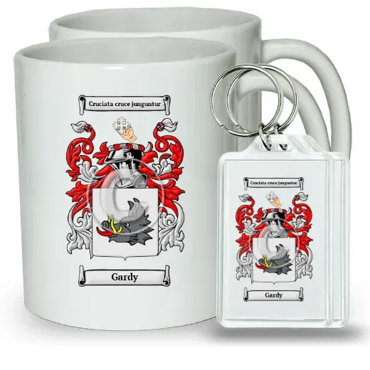 Gardy Pair of Coffee Mugs and Pair of Keychains