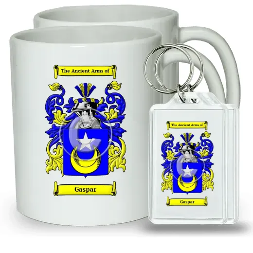 Gaspar Pair of Coffee Mugs and Pair of Keychains