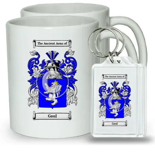 Gaul Pair of Coffee Mugs and Pair of Keychains