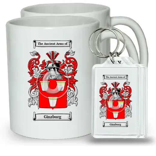 Ginzburg Pair of Coffee Mugs and Pair of Keychains