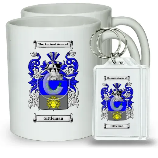 Gittleman Pair of Coffee Mugs and Pair of Keychains