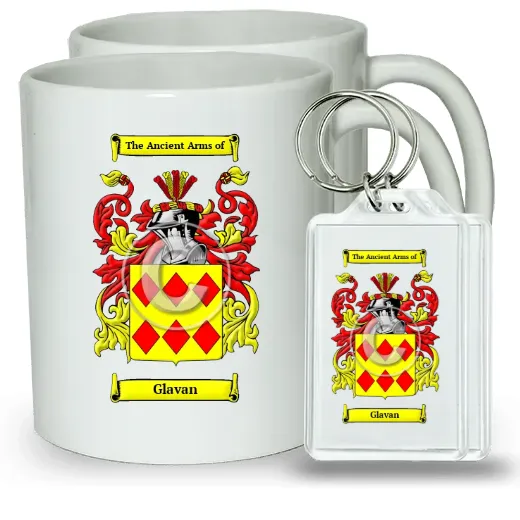 Glavan Pair of Coffee Mugs and Pair of Keychains