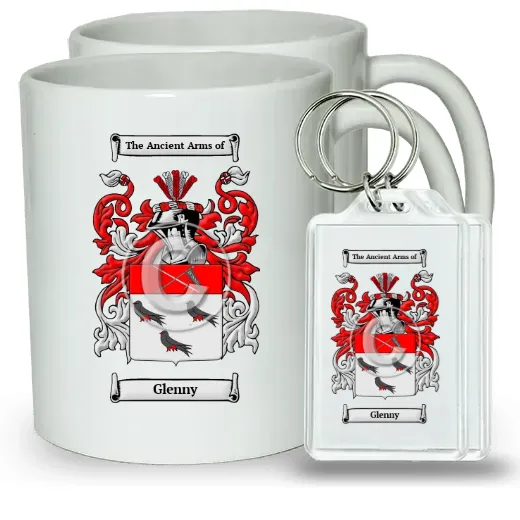 Glenny Pair of Coffee Mugs and Pair of Keychains