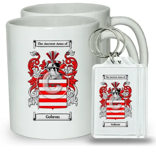 Gobron Pair of Coffee Mugs and Pair of Keychains