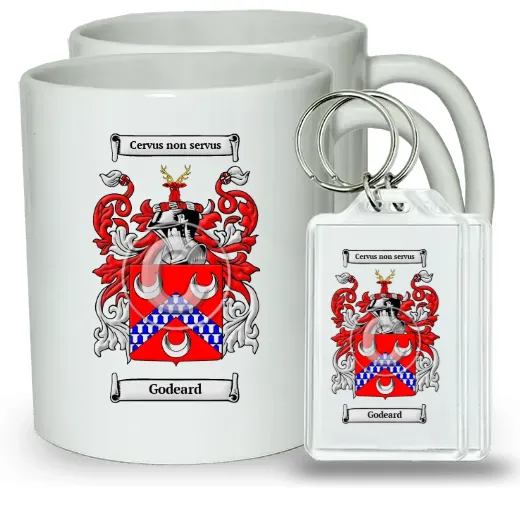 Godeard Pair of Coffee Mugs and Pair of Keychains