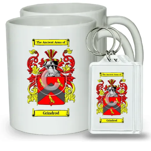 Grindrod Pair of Coffee Mugs and Pair of Keychains
