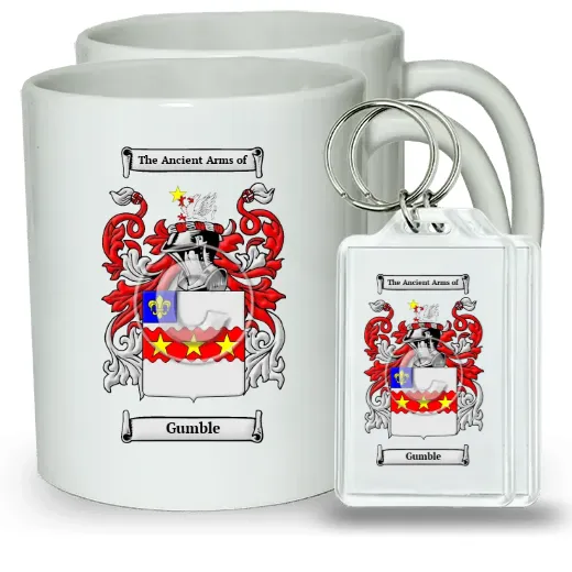 Gumble Pair of Coffee Mugs and Pair of Keychains