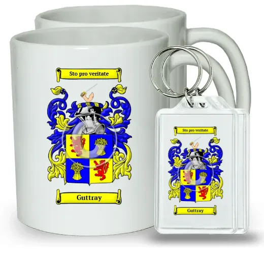 Guttray Pair of Coffee Mugs and Pair of Keychains
