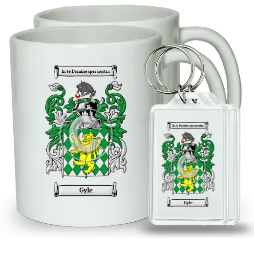 Gyle Pair of Coffee Mugs and Pair of Keychains