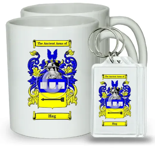 Hag Pair of Coffee Mugs and Pair of Keychains