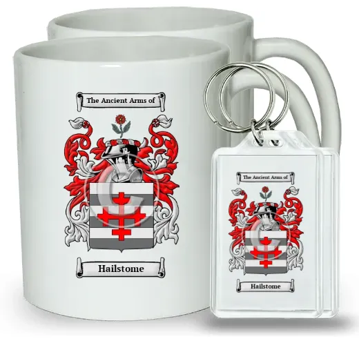 Hailstome Pair of Coffee Mugs and Pair of Keychains