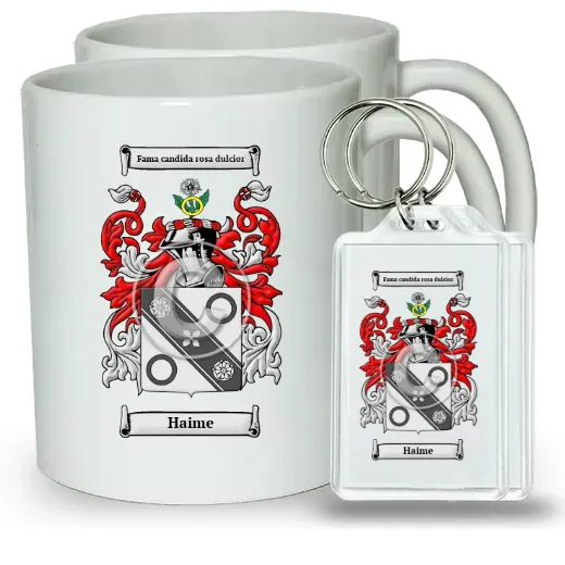 Haime Pair of Coffee Mugs and Pair of Keychains